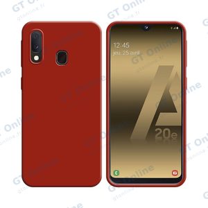 Coque Silicone Compatible pour Samsung Galaxy A20e A202 (#1) Rouge