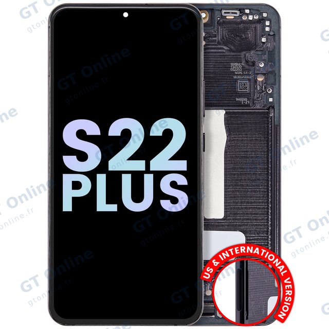 Écran OLED avec châssis pour Samsung Galaxy S22 Plus 5G (pack service origine, noir fantôme)