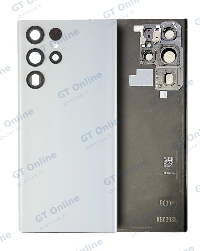 Vitre arrière pour Samsung Galaxy S22 Ultra (pack service origine, blanc)