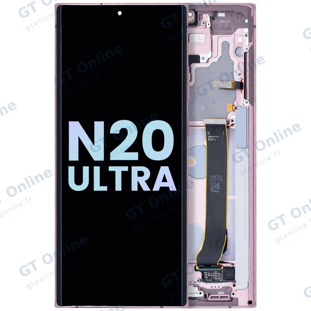 Écran OLED avec châssis pour Samsung Galaxy Note 20 Ultra 5G (pack service origine, Mystic Bronze)