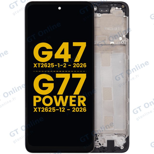 Écran LCD avec châssis pour Motorola Moto G47 / G77 Power (2026) (reconditionné, toutes couleurs)