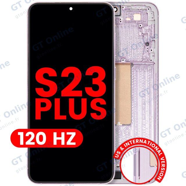 Écran OLED avec châssis pour Samsung Galaxy S23 Plus (version US & internationale, compatible premium, 120 Hz, Lavender)