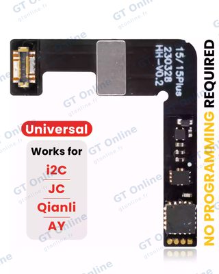 Nappe tag-on de batterie pour Apple iPhone 15 / 15 Plus (AmpSentrix) (With I2C, JCID, Qianli)