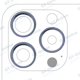 Anneau de contour de caméra arrière pour Apple iPhone 15 Pro Max (titane bleu, lot de 3)
