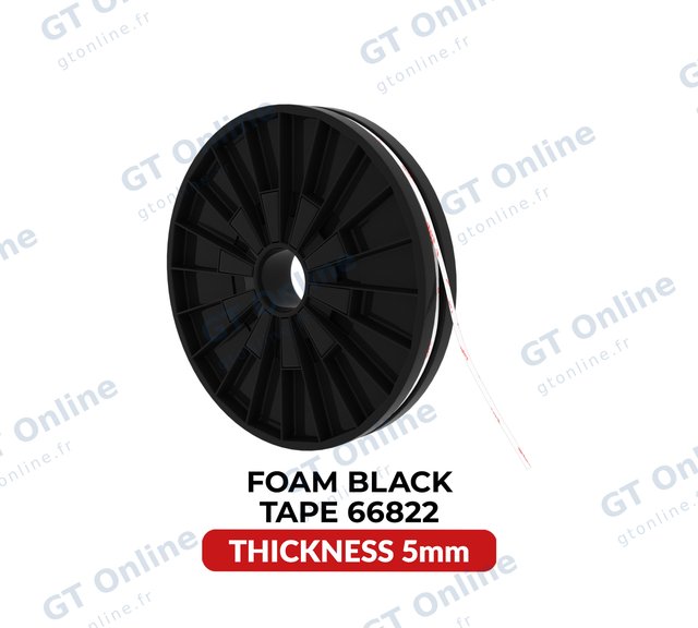 Ruban mousse double face amortissant noir tesa 66822 — 5 mm × 25 m