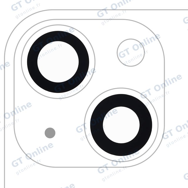 Lentille de caméra arrière avec adhésif pour Apple iPhone 13 / 13 Mini (lot de 2, Real Sapphire, premium)