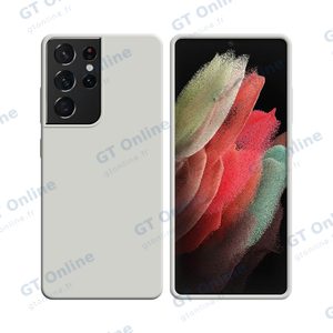 Coque Silicone Compatible pour Samsung Galaxy S21 Ultra 5G G998 (#9) Blanc