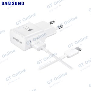 Chargeur Secteur USB Samsung EP-TA200W + DG970BWE 15W 2A, avec Cable Type-C GP-PTU020SOBWQ Bulk Blanc