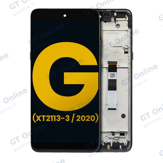 Écran LCD avec châssis pour Motorola Moto G 5G (XT2113-3 / 2020) (reconditionné, Volcanic Gray)