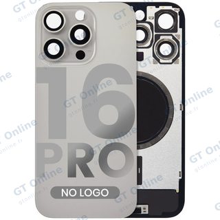 Vitre arrière pour Apple iPhone 16 Pro (sans logo, compatible, titane naturel) — réf. 107082546335