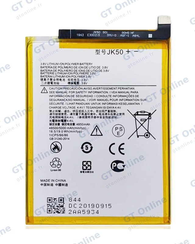Batterie pour Motorola G Power ( 2022) / G Play (XT2271) / G9 Play (XT2083) / G Power (XT2117) / G7 Power (XT1955) / G7 Supra (XT1955-5) / One Power / E40 / G30 / Defy / E7 Plus / G10 / G 5G (XT2213) / G31/ G51 5G / G20/ G8 Power Lite (JK50)
