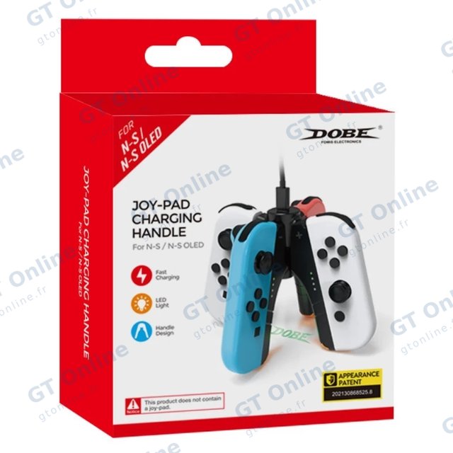 Station de charge pour 4 manettes Joy-Con de Nintendo Switch DOBE TNS-1180 — bleu/vert/blanc
