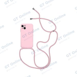 Coque Silicone avec Cordon Apple iPhone 13 (02) Rose