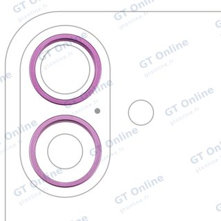 Anneau de contour de caméra arrière pour Apple iPhone 16 / 16 Plus (lot de 2, rose, lot de 10)