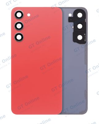 Vitre arrière pour Samsung Galaxy S23 Plus 5G (sans logo, compatible, orange)