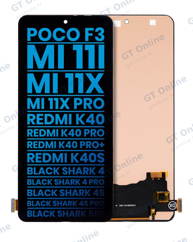 Écran pour Xiaomi Poco F3 / MI 11i / MI 11X / MI 11X Pro / Redmi K40 / K40 Pro / K40 Pro+ / K40S / Black Shark 4 / Black Shark 4 Pro / Black Shark 4S / Black Shark 4S Pro / Black Shark 5RS (Aftermarket: Incell, toutes couleurs)