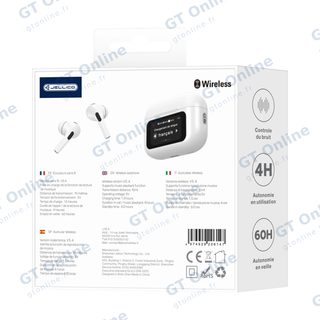 Écouteurs sans fil Bluetooth JELLICO AirBlue Pro 3 avec écran tactile — blanc