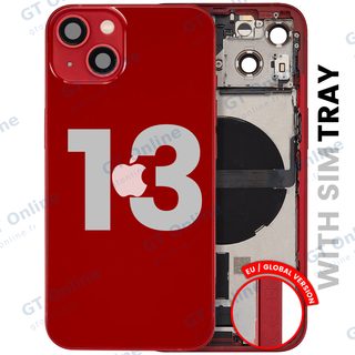 Châssis avec nappe de charge et petits composants pour Apple iPhone 13 (version EU, origine d'occasion — grade B, rouge)