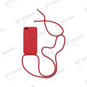 Coque Silicone avec Cordon Apple iPhone 7 Plus/iPhone 8 Plus (15) Rouge