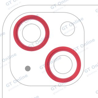 Anneau de contour de caméra arrière pour Apple iPhone 13 / 13 Mini (rouge, lot de 2)