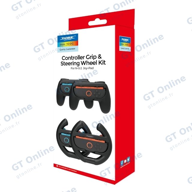 Kit Grip 4 pièces pour Nintendo Switch 2 (2 poignées et 2 volants) DOBE TNS-5109 — noir