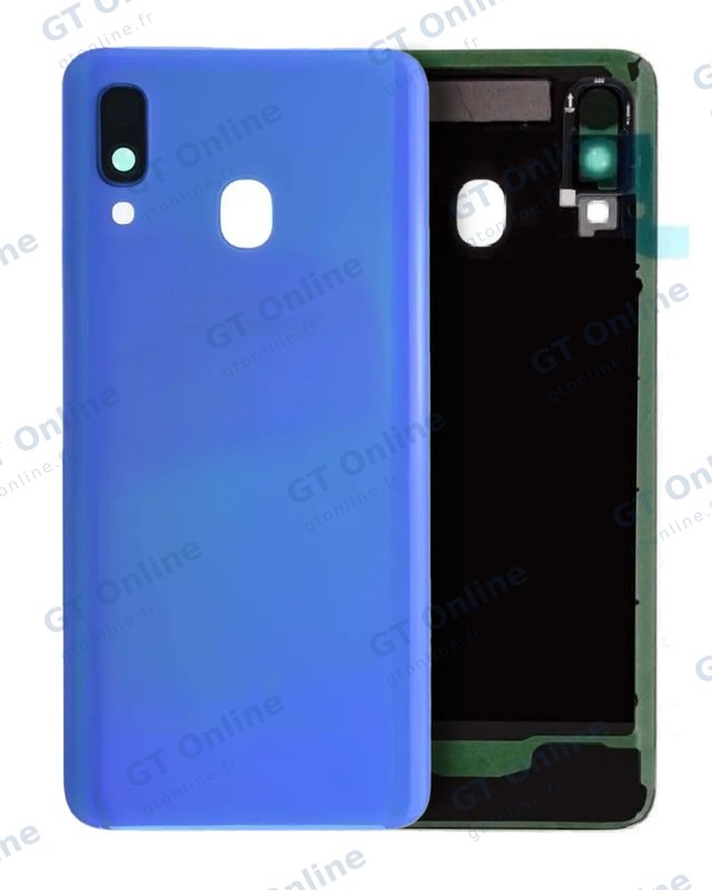 Vitre arrière pour Samsung Galaxy A40 (A405 / 2019) (pack service origine, bleu)