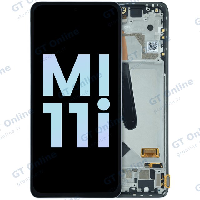 Écran OLED avec châssis pour Xiaomi Mi 11i (pack service origine, Frosty White)