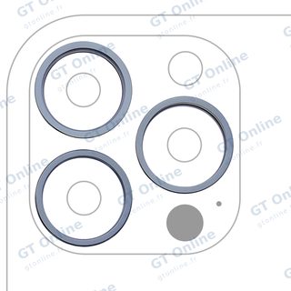 Anneau de contour de caméra arrière pour Apple iPhone 13 Pro / 13 Pro Max (lot de 3, bleu alpin, lot de 10)