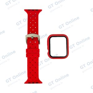 Protection Silicone pour Apple Watch 42mm avec Bracelet Boucle (1) Rouge — vue 2