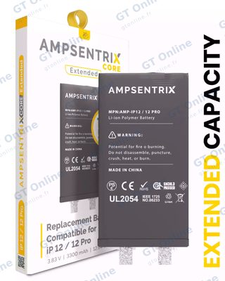 Batterie nue à souder pour Apple IPhone 12 / 12 Pro (soudure par points requise, AmpSentrix Core Extended)