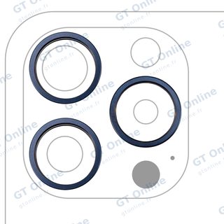 Anneau de contour de caméra arrière pour Apple iPhone 15 Pro (titane bleu, lot de 3)
