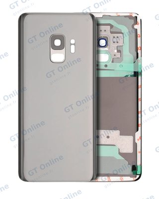 Vitre arrière pour Samsung Galaxy S9 (sans logo, compatible premium, argent)