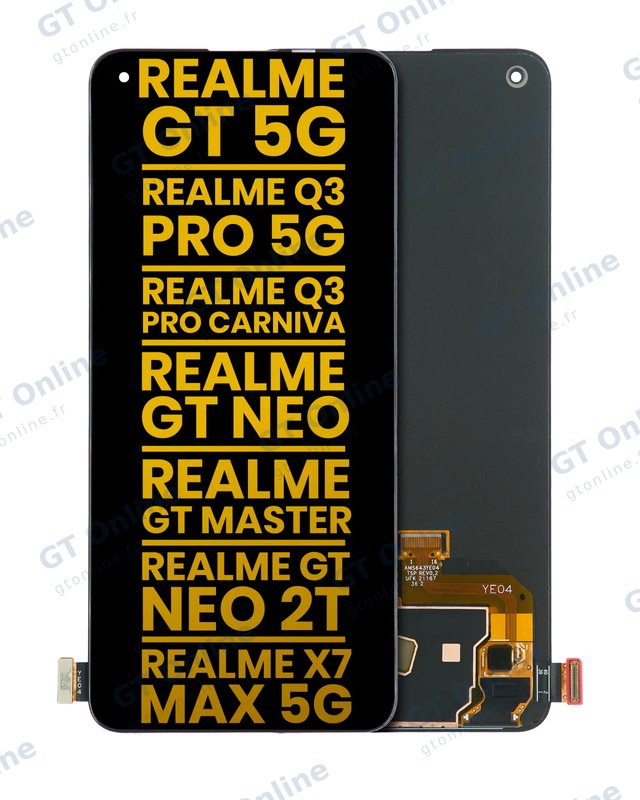 Écran OLED sans châssis pour Realme GT 5G / Realme Q3 Pro 5G / Realme Q3 Pro Carniva / Realme GT Neo / Realme GT Master / Realme GT Neo 2T / Realme X7 Max 5G (reconditionné, toutes couleurs)