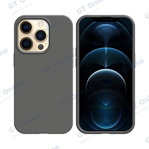 Coque Silicone Compatible pour Apple iPhone 12/iPhone 12 Pro (#34) Gris Foncé