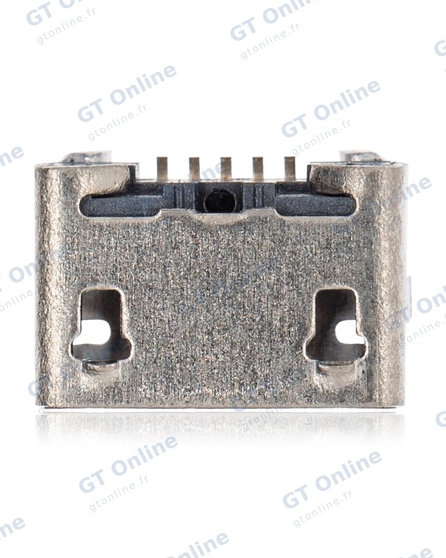 Connecteur de charge à souder — format Micro B, 5 broches, 4 points de fixation (C135)