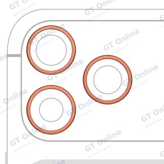Anneau de contour de caméra arrière pour Apple iPhone 17 Pro / 17 Pro Max (lot de 3, orange cosmique, lot de 10)