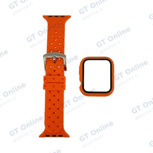 Protection Silicone pour Apple Watch 40mm avec Bracelet Boucle (12) Orange — vue 2