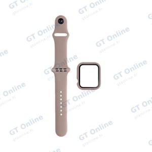 Protection Silicone pour Apple Watch 42mm avec Bracelet Sport (6) Rose Sable