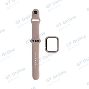 Protection Silicone pour Apple Watch 42mm avec Bracelet Sport (6) Rose Sable