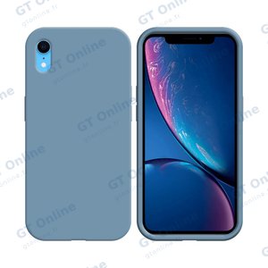 Coque Silicone Compatible pour Apple iPhone XR (#05) Bleu Acier