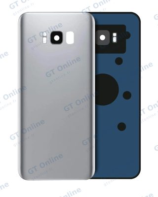 Vitre arrière pour Samsung Galaxy S8 (sans logo, compatible premium, Arctic Silver)