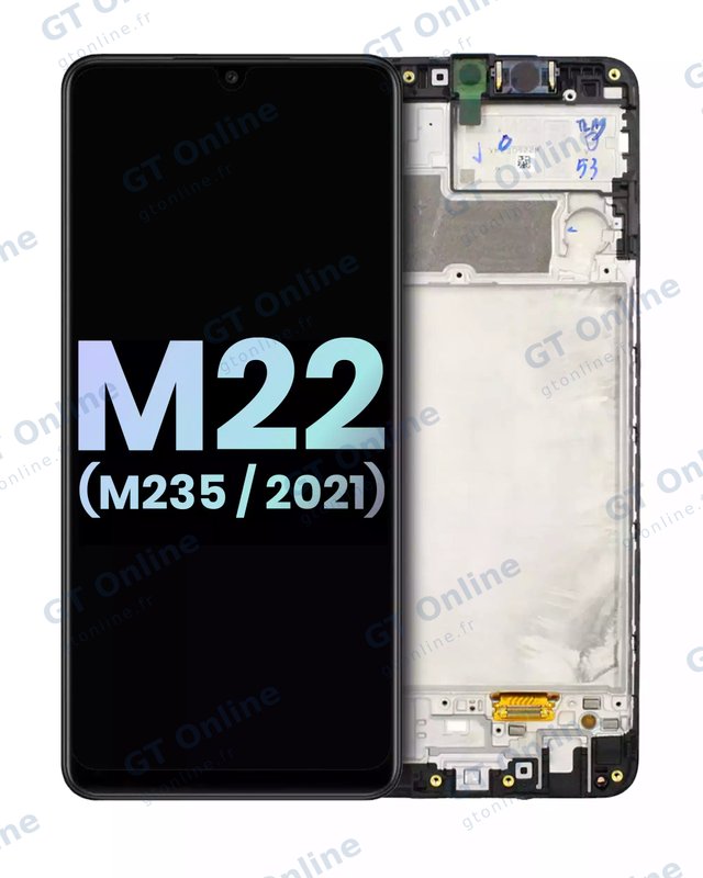 Écran LCD avec châssis pour Samsung Galaxy M22 (M235 / 2021) (pack service origine, toutes couleurs)