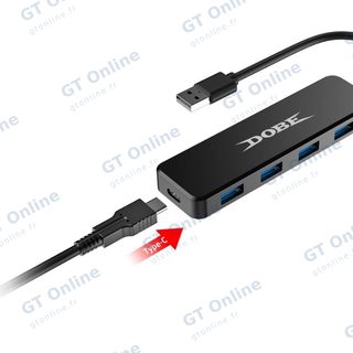 Hub USB 3.0 4 ports pour Xbox Series X / PlayStation 5 DOBE TY-0805 — noir