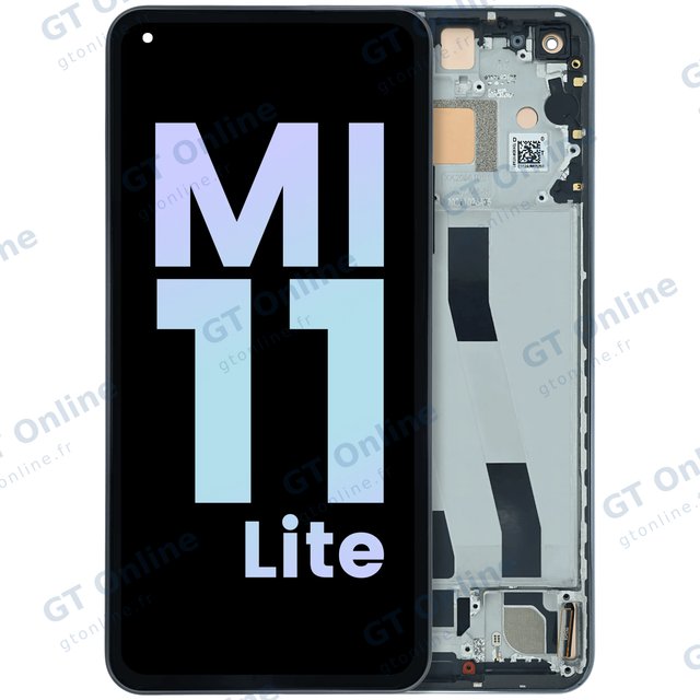 Écran OLED avec châssis pour Xiaomi Mi 11 Lite 5G (pack service origine, Boba Black)