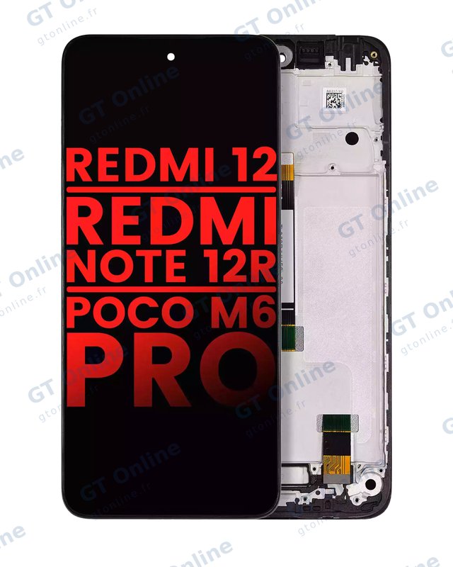 Écran pour Xiaomi Redmi 12 4G / Redmi 12 5G / Redmi Note 12R / Poco M6 Pro (compatible premium, toutes couleurs)