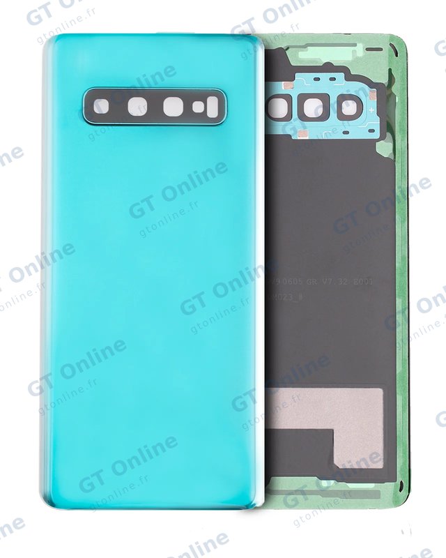Vitre arrière pour Samsung Galaxy S10 (sans logo, compatible premium, Prism Green)
