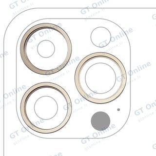 Anneau de contour de caméra arrière pour Apple iPhone 14 Pro / 14 Pro Max (or, lot de 3)