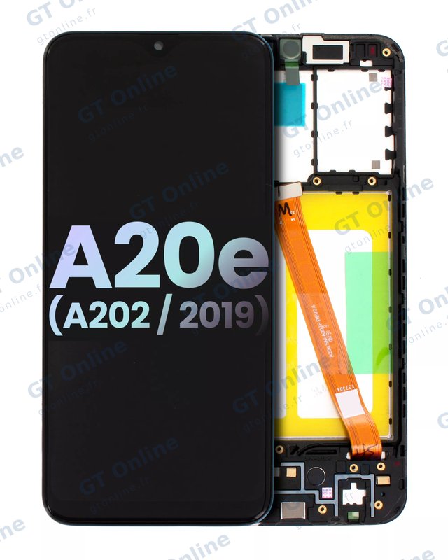 Écran LCD avec châssis pour Samsung Galaxy A20e (A202 / 2019) (pack service origine, toutes couleurs)