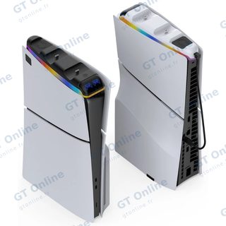 Station de charge pour 2 manettes avec support de casque PlayStation 5 Slim DOBE TP5-3597 — noir