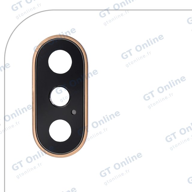 Lentille de caméra arrière avec support et anneau pour Apple iPhone XS / XS Max (or)